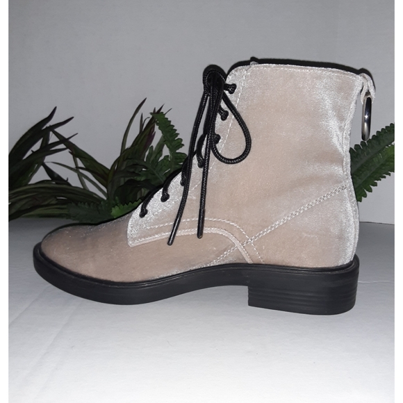 Dolce Vita Bardot Velvet Combat Boots in Silver main image 10